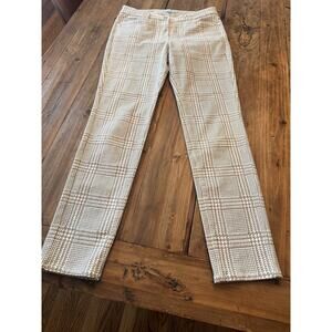 J McLaughlin Plaid Straight Leg Pants Jeans Size 8 Preppy Gingham Ankle